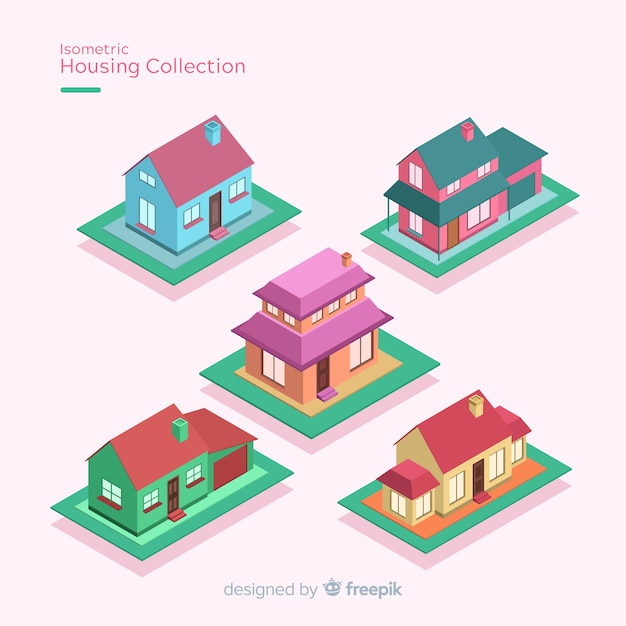 Pack of isometric houses