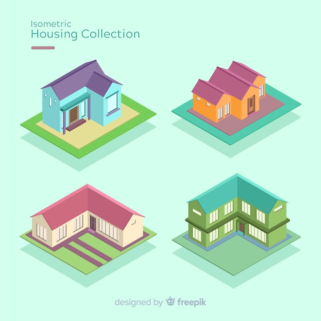 Pack of isometric houses