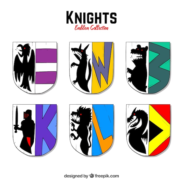 Free vector pack of knight emblems