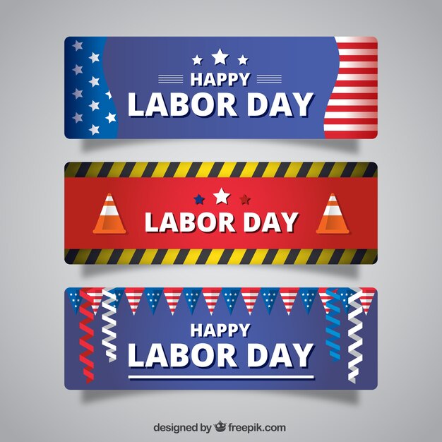 Pack of labor day banners 