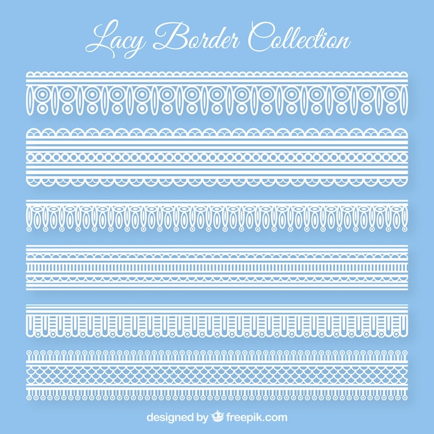 Free Vector pack of lace borders in flat design