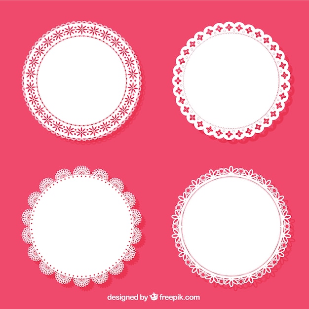 Pack of lace ornaments