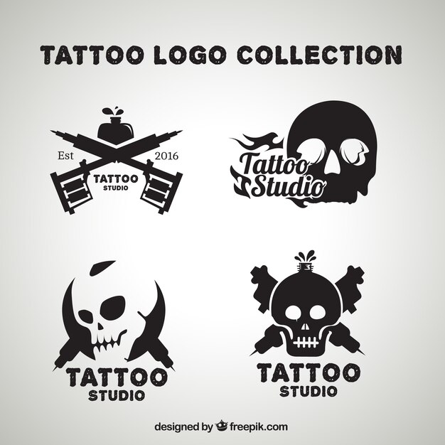 Pack of logos skull tattoos