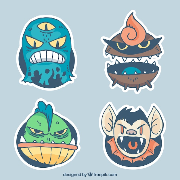 Pack of mad monster characters