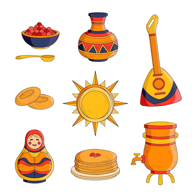 Pack of maslenitsa elements