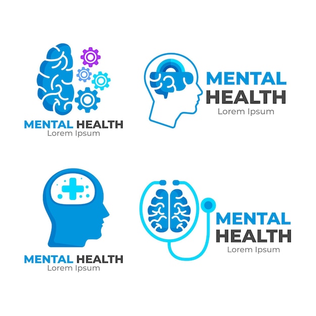 Pack of mental health logo templates