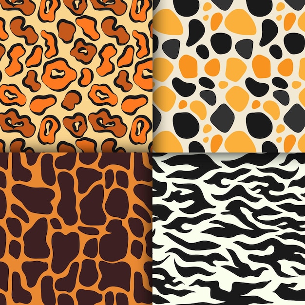 Pack of modern animal print patterns