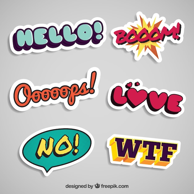 Free Vector pack of modern stickers