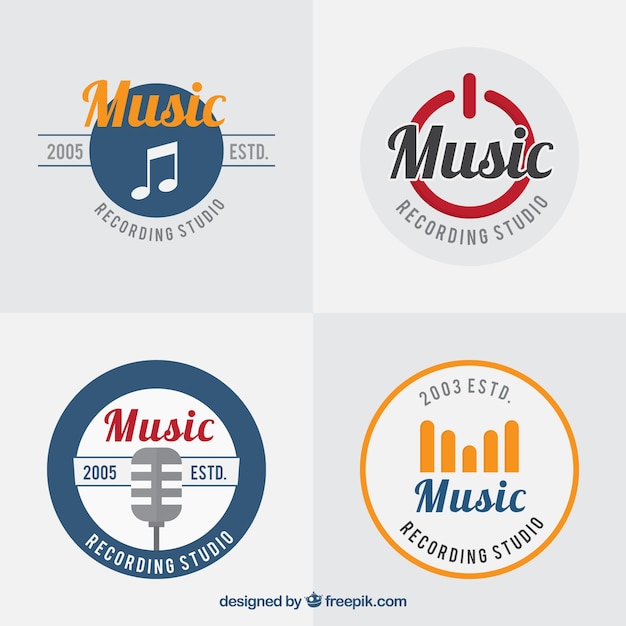 Free Vector pack of music logos 