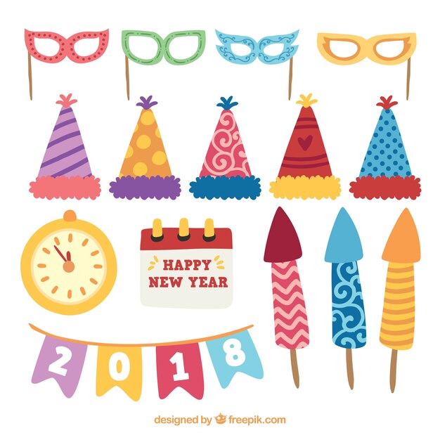 Pack of new year celebration elements