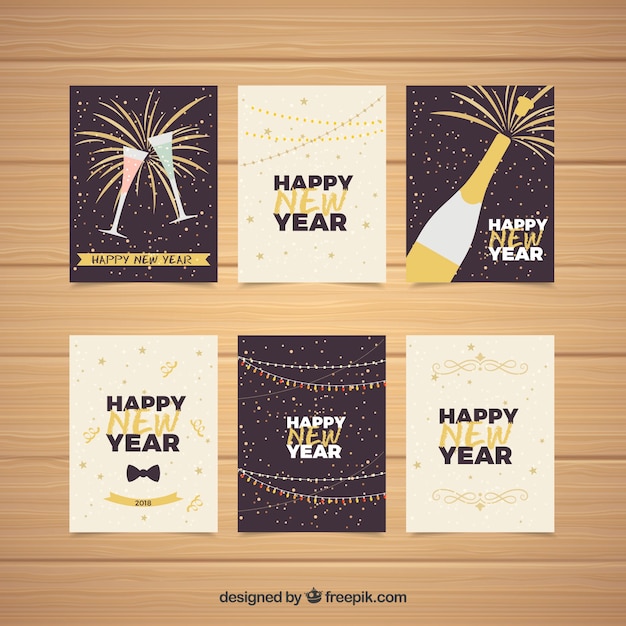 Pack of new year party cards