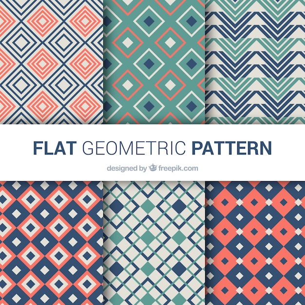 Free Vector pack of nice patterns of geometric shapes in vintage style