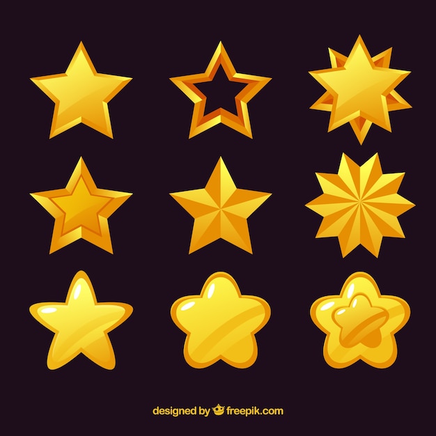 Pack of nine yellow stars