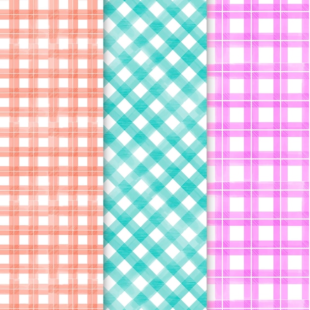 Free vector pack of pastel gingham patterns