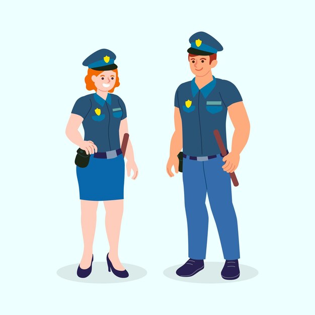 Pack of police illustration