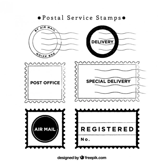 Free Vector pack of postal service stamps 