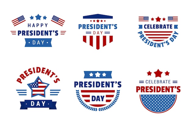 Free Vector pack of president's day labels