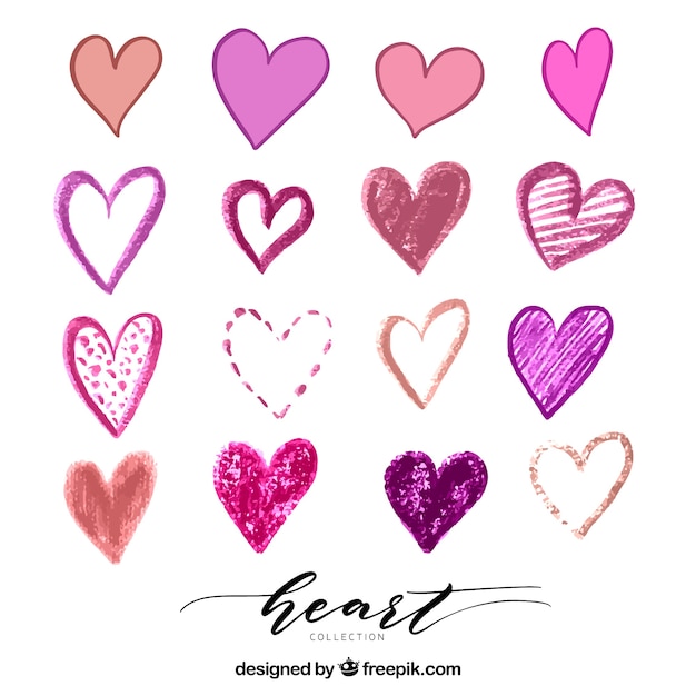 Free Vector pack of pretty hearts