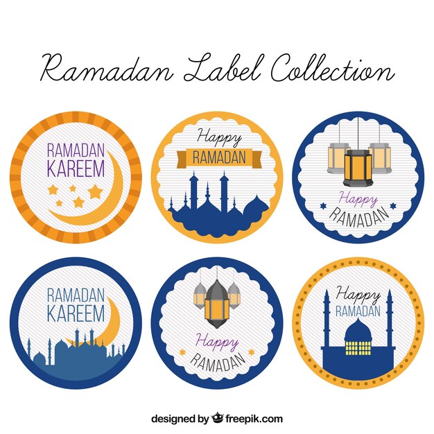 Pack of ramadan round stickers