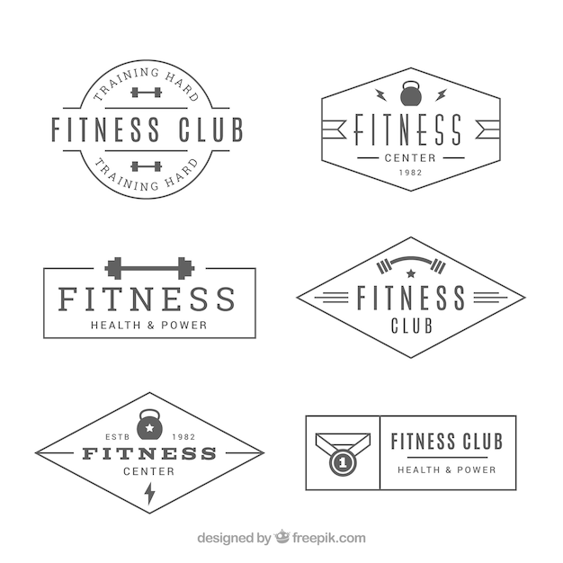 Free Vector pack of retro fitness badges