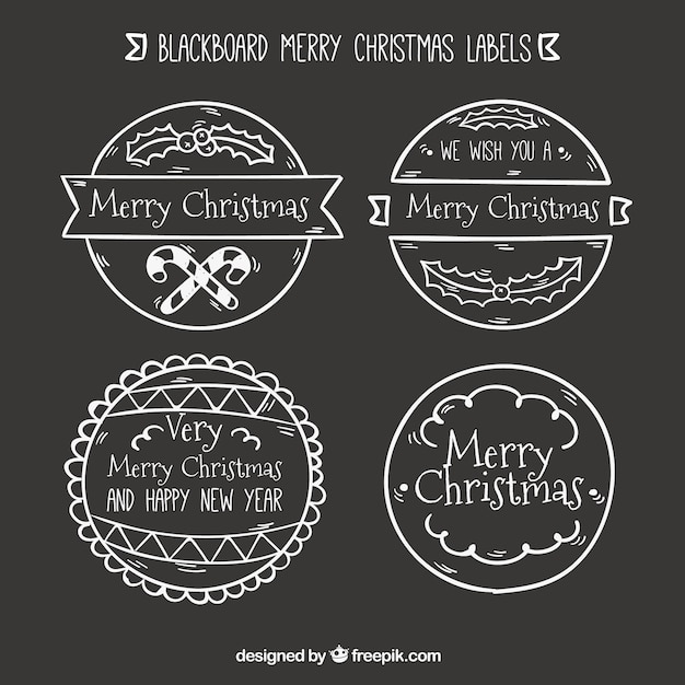 Pack of retro round christmas stickers