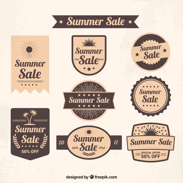 Pack of retro sales stickers