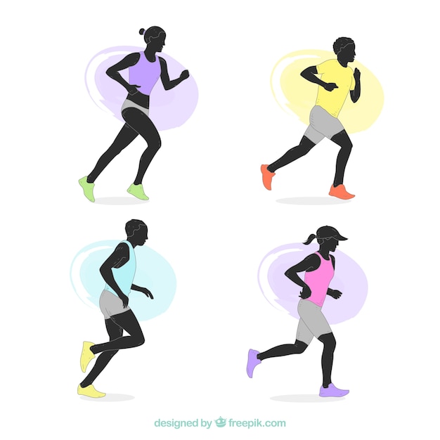 Free Vector pack of runners