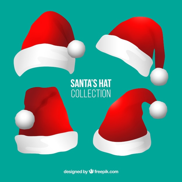 Free vector pack of santa claus hats