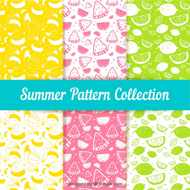 Pack of six different summer patterns