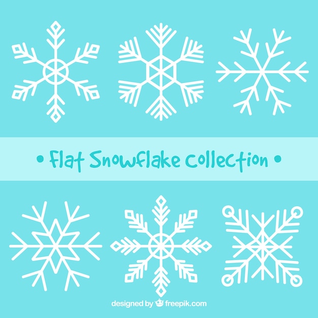 Pack of six flat snowflakes