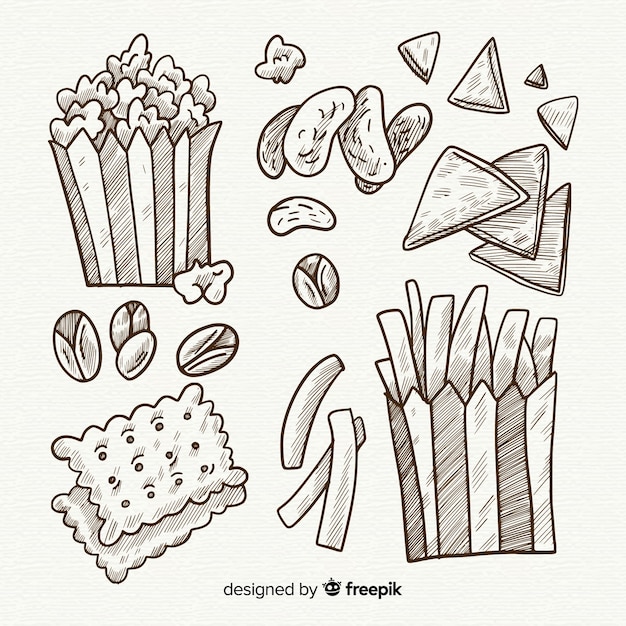 Free Vector pack of snacks