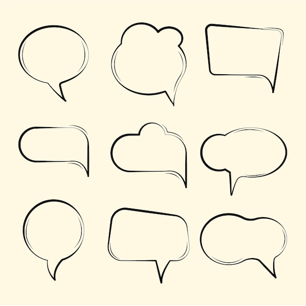 Free Vector pack of speech or chat bubbles