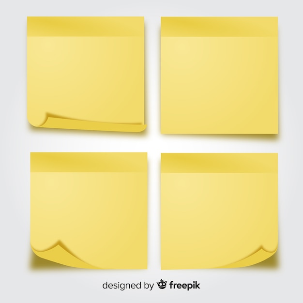 Free Vector pack of sticky notes in realistic style