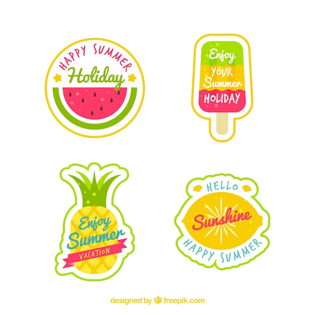 Pack of summer elements stickers