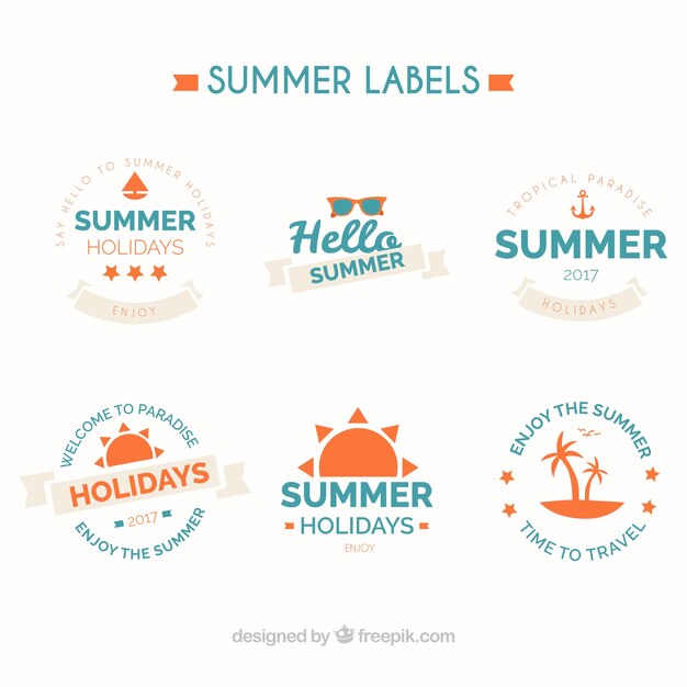 Pack of summer stickers