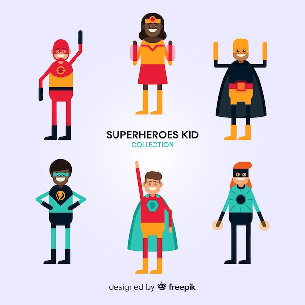 Pack of superhero kids