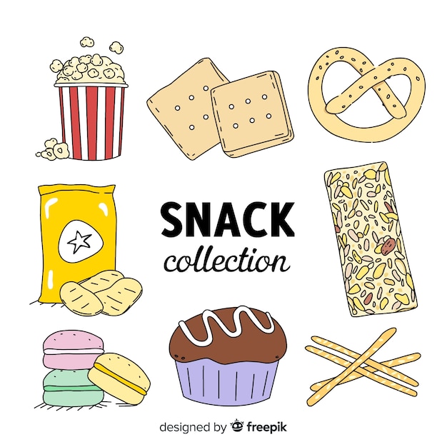 Free vector pack of tasty snacks