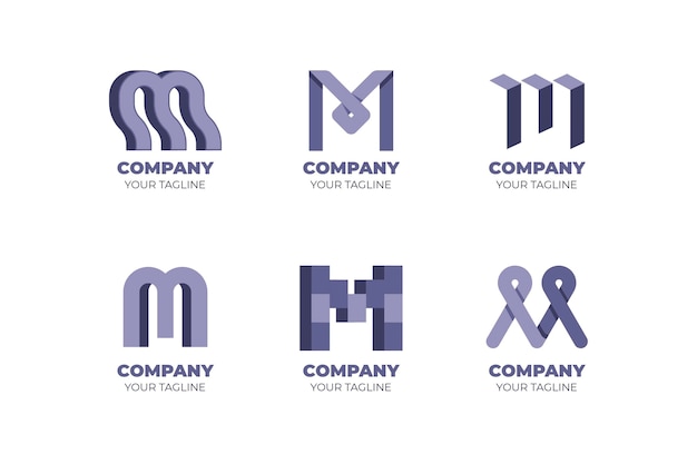 Free Vector pack of templates with m logos