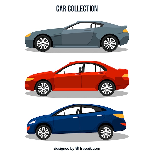 Free vector pack of three sports cars