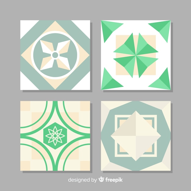 Free vector pack of tiles in flat design