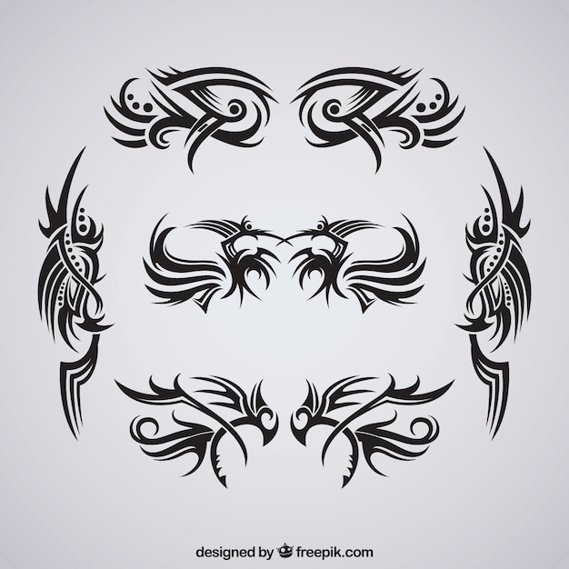 Free vector pack of tribal tattoos