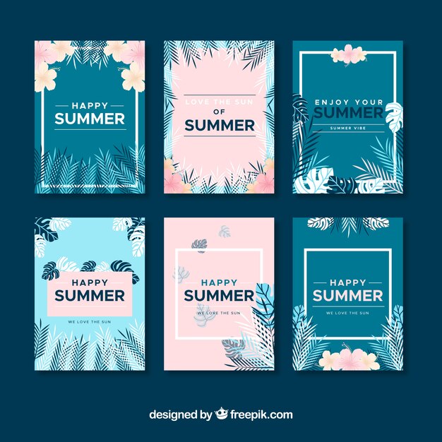 Pack of tropical summer cards