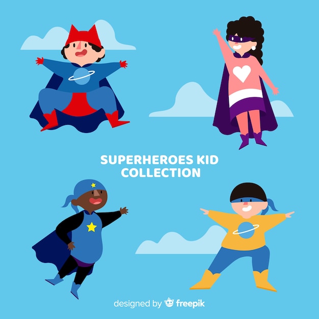 Pack of various superhero kids