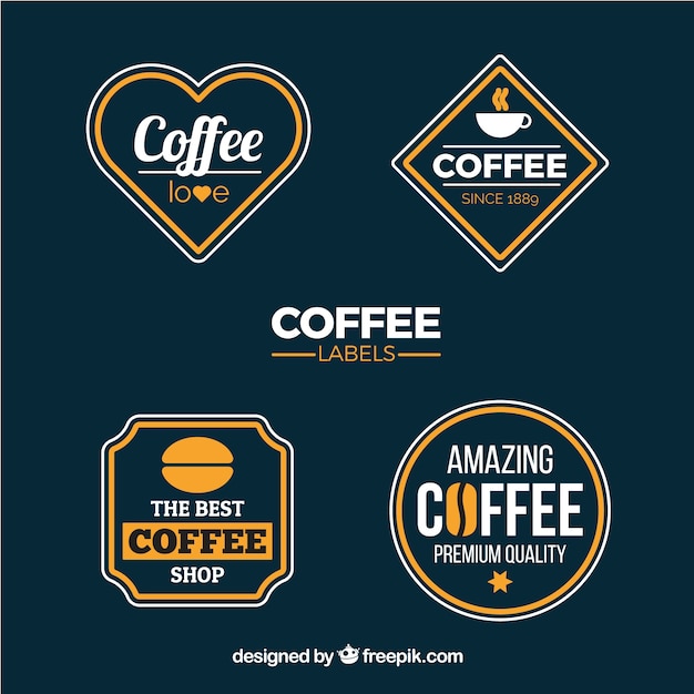 Free Vector pack of vintage cafeteria stickers