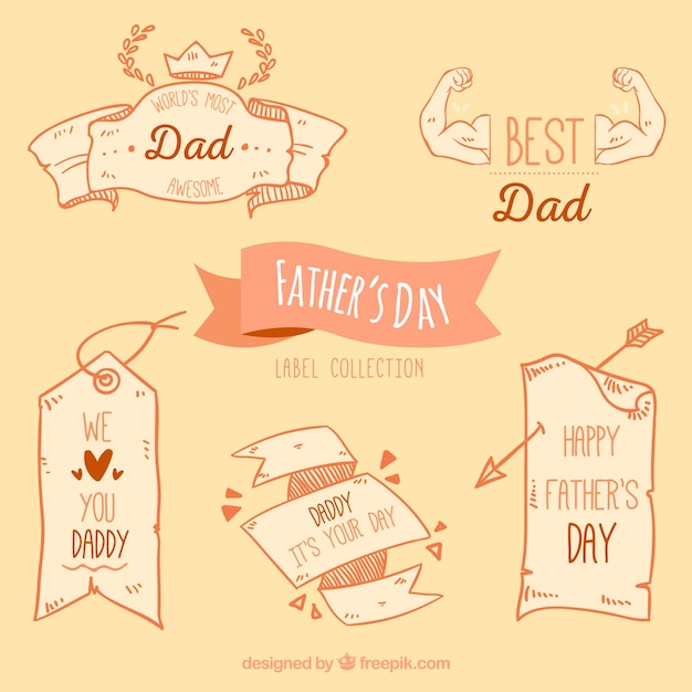 Pack of vintage decorative father's day ribbons