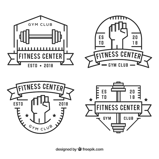 Free vector pack of vintage fitness badges