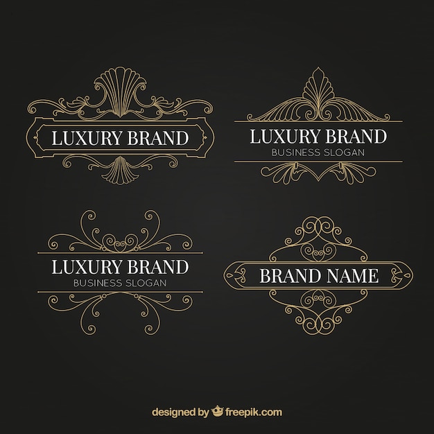 Free Vector pack of vintage ornamental logos