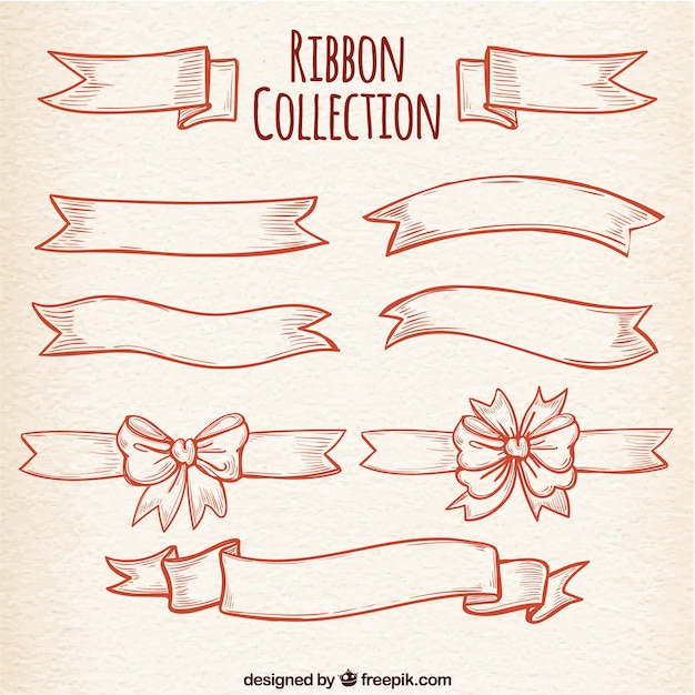 Free Vector pack of vintage ribbon with great designs