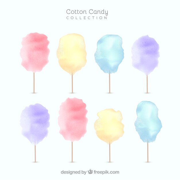 Pack watercolor cotton candy