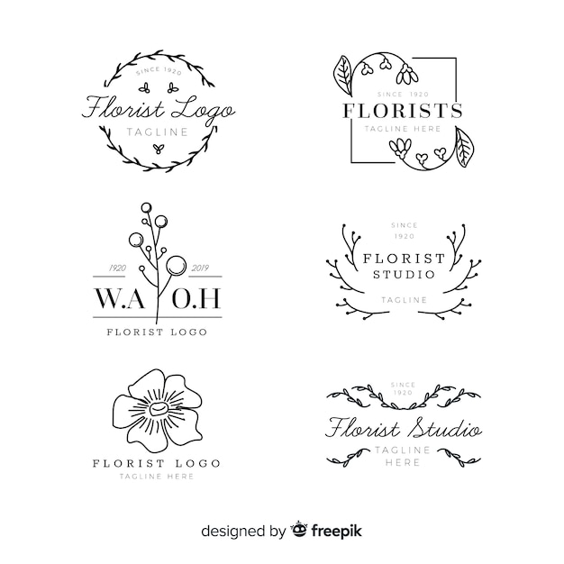 Pack of wedding florist logos